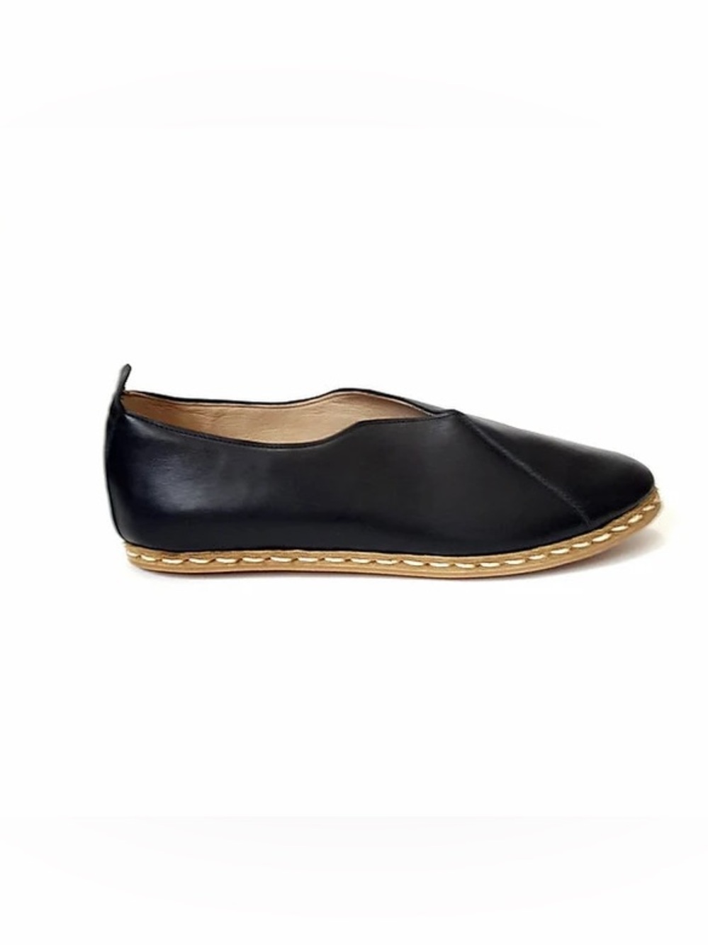 NEW Nida Lu Black Leather Slip-On Loafers Flat Leather 37